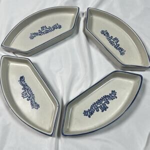 Set 4 Pfaltzgraff Yorktowne Cheese Relish Dish Inserts 735-51 Divided Trays 8 in